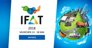 INVITATIE IFAT, Munchen 14 -18 mai 2018